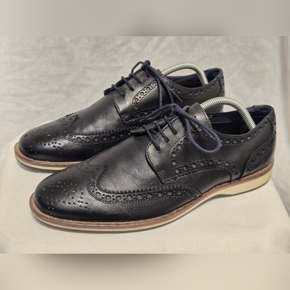 DEVRED 1902 Mens Black Designer Leather Wingtip Oxfords Shoes EUR 42 UK 8 US 9 main image 10